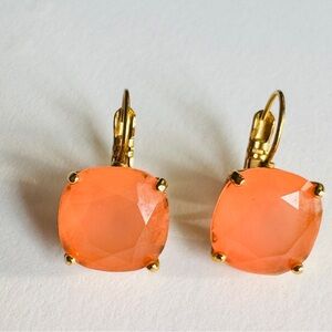 Kate Spade Drop Earrings Coral Pink Gem